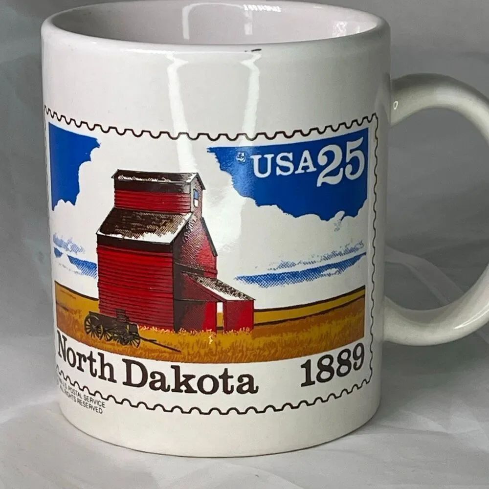 Vintage 1989 North Dakota Statehood 1889 commemorative mug.
